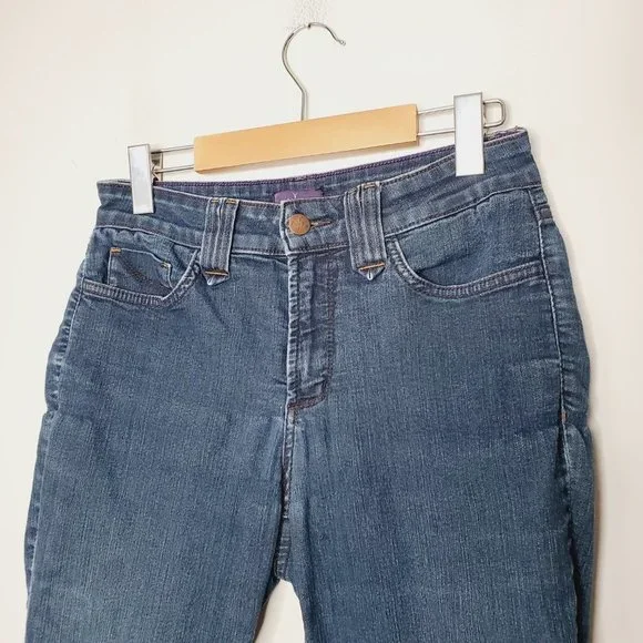 NYDJ Blue Classic Straight Leg Mid  Rise Jeans - Picture 5 of 12